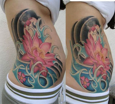 Lotus Flower Tattoo Back. Taschen book 1000 Tattoos,